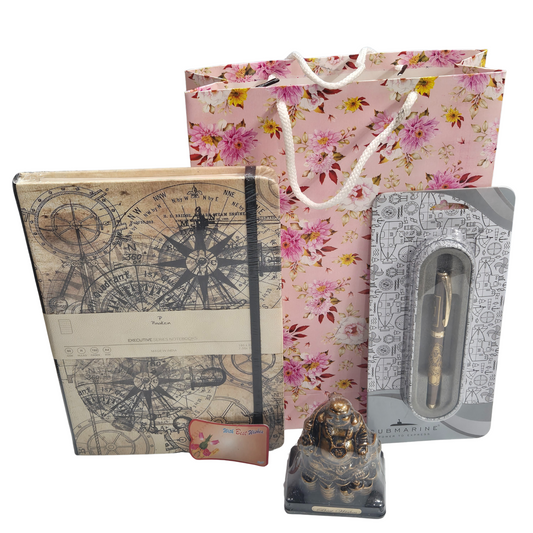 Women's Day Gift Combo – Executive Diary, Submarine Pen, Laughing Buddha & More | Free Gift