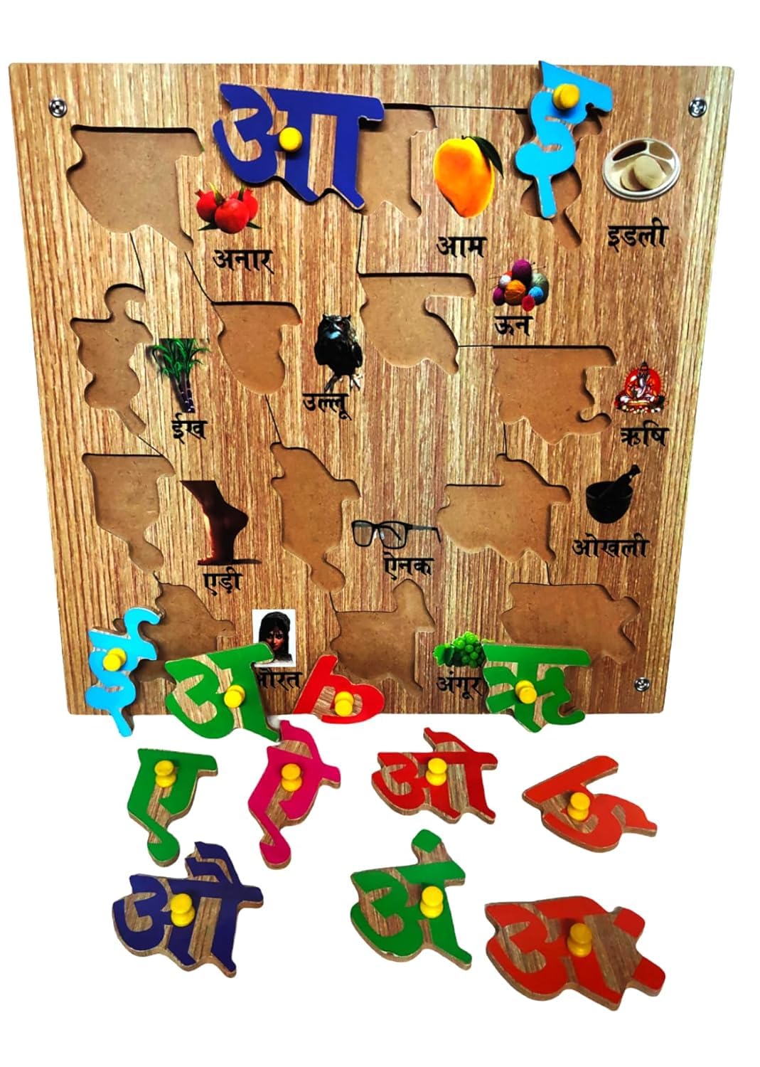 Wooden Hindi Swar Puzzle – Educational Toy for Kids (2-5 Years)