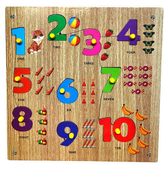 Wooden Number Puzzle Board – Educational Toy for Kids (2-5 Years)