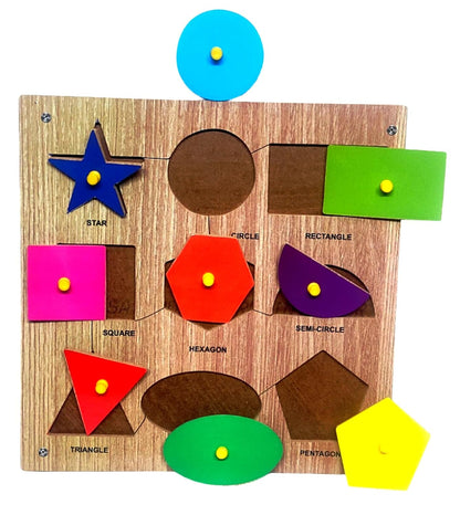 Wooden Shape Puzzle Board – Educational Toy for Kids (2-5 Years)