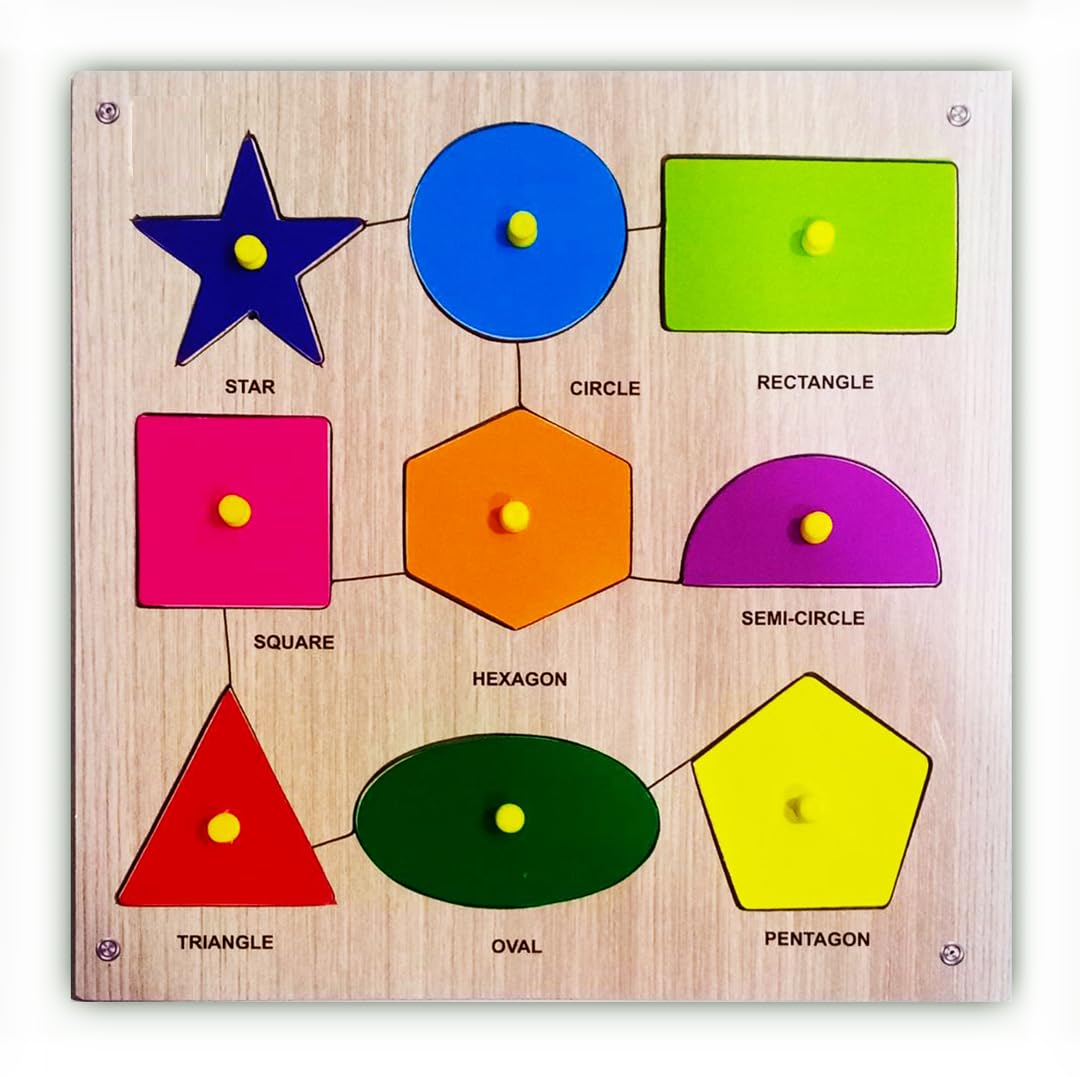 Wooden Shape Puzzle Board – Educational Toy for Kids (2-5 Years) – gyftzee