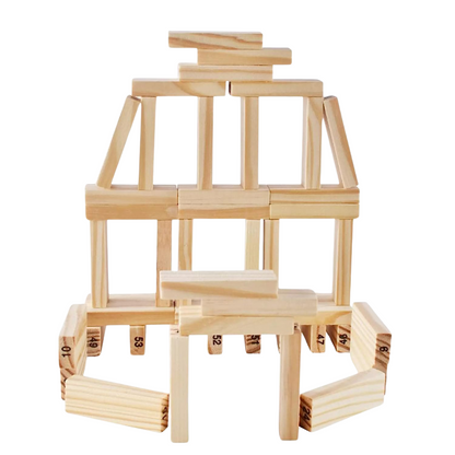 Wooden Tumbling Tower – 54 Numbered Blocks with Dice | Educational Puzzle & Fun Board Game