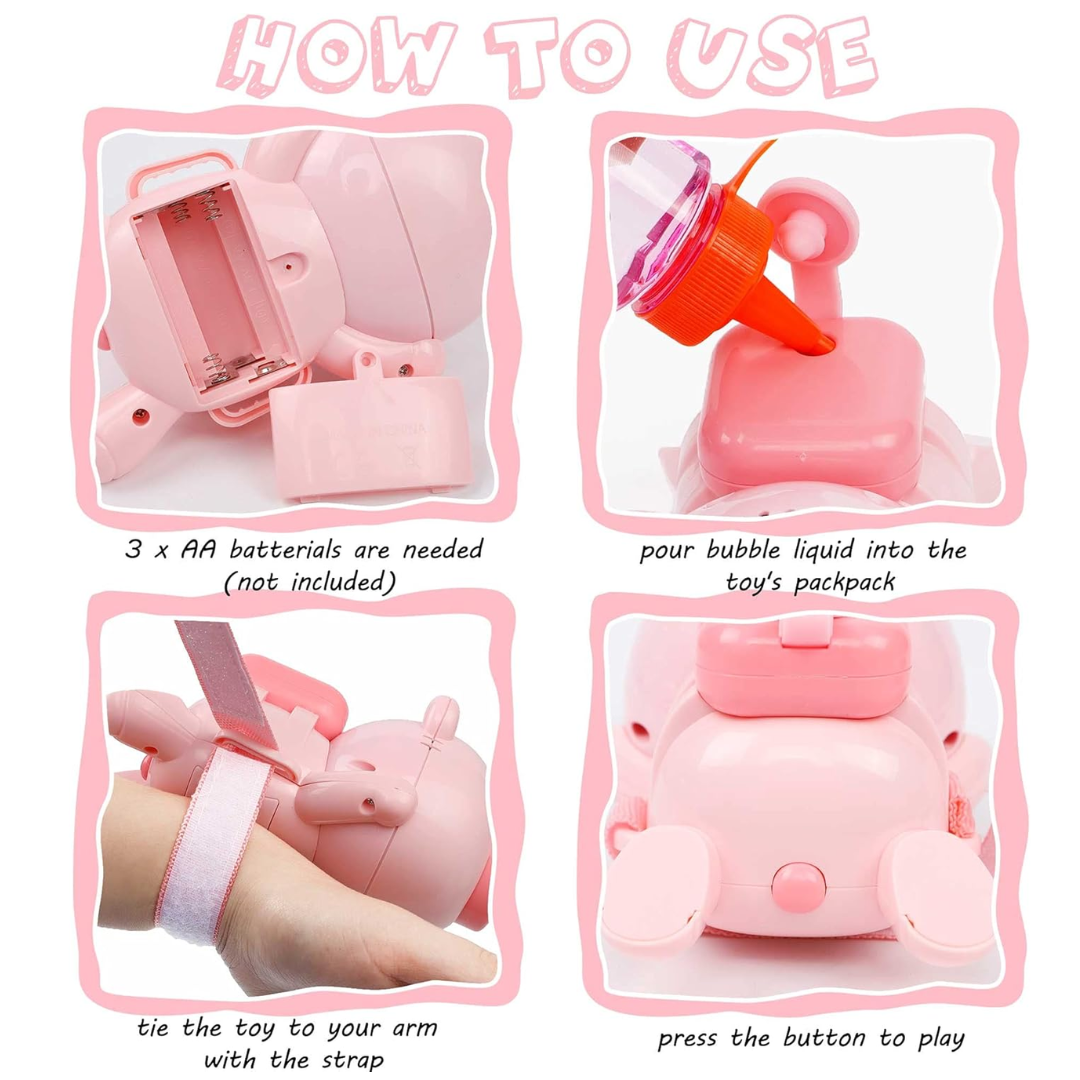 [Random color] Bubble Wrist Blower for Kids | Automatic Light & Music | 600+ Bubbles/Min