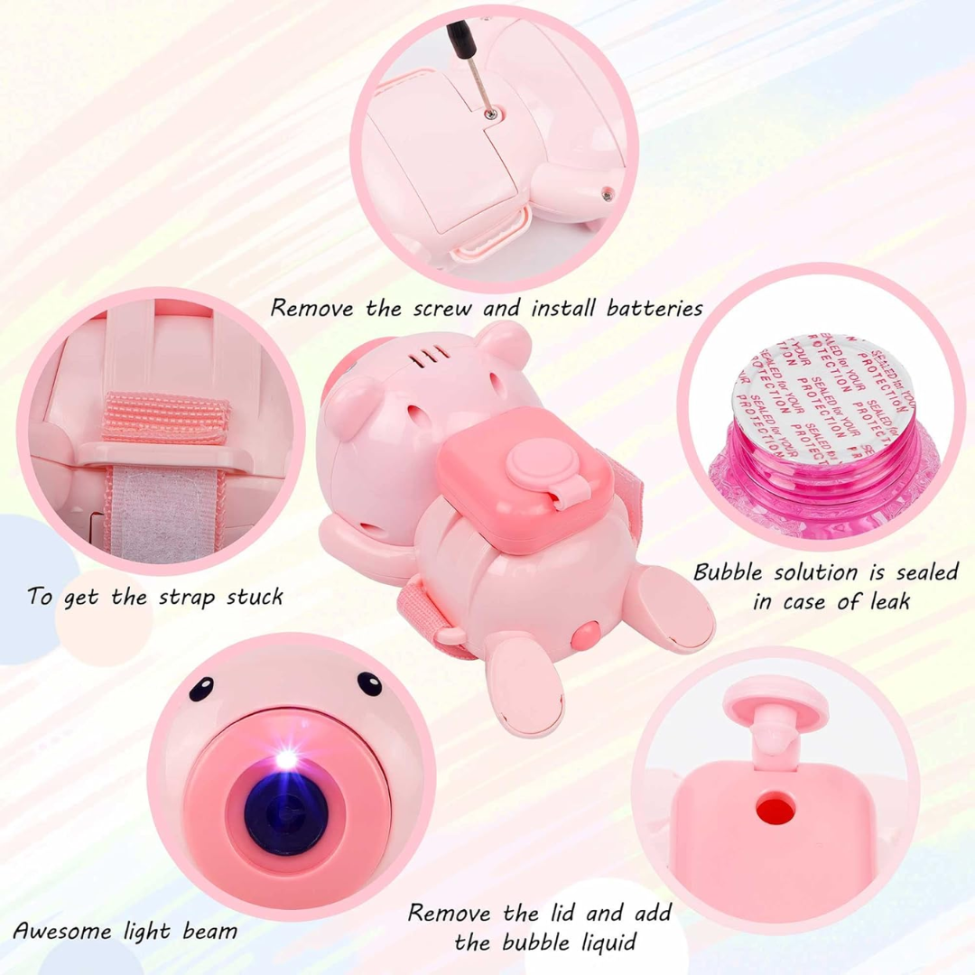 [Random color] Bubble Wrist Blower for Kids | Automatic Light & Music | 600+ Bubbles/Min