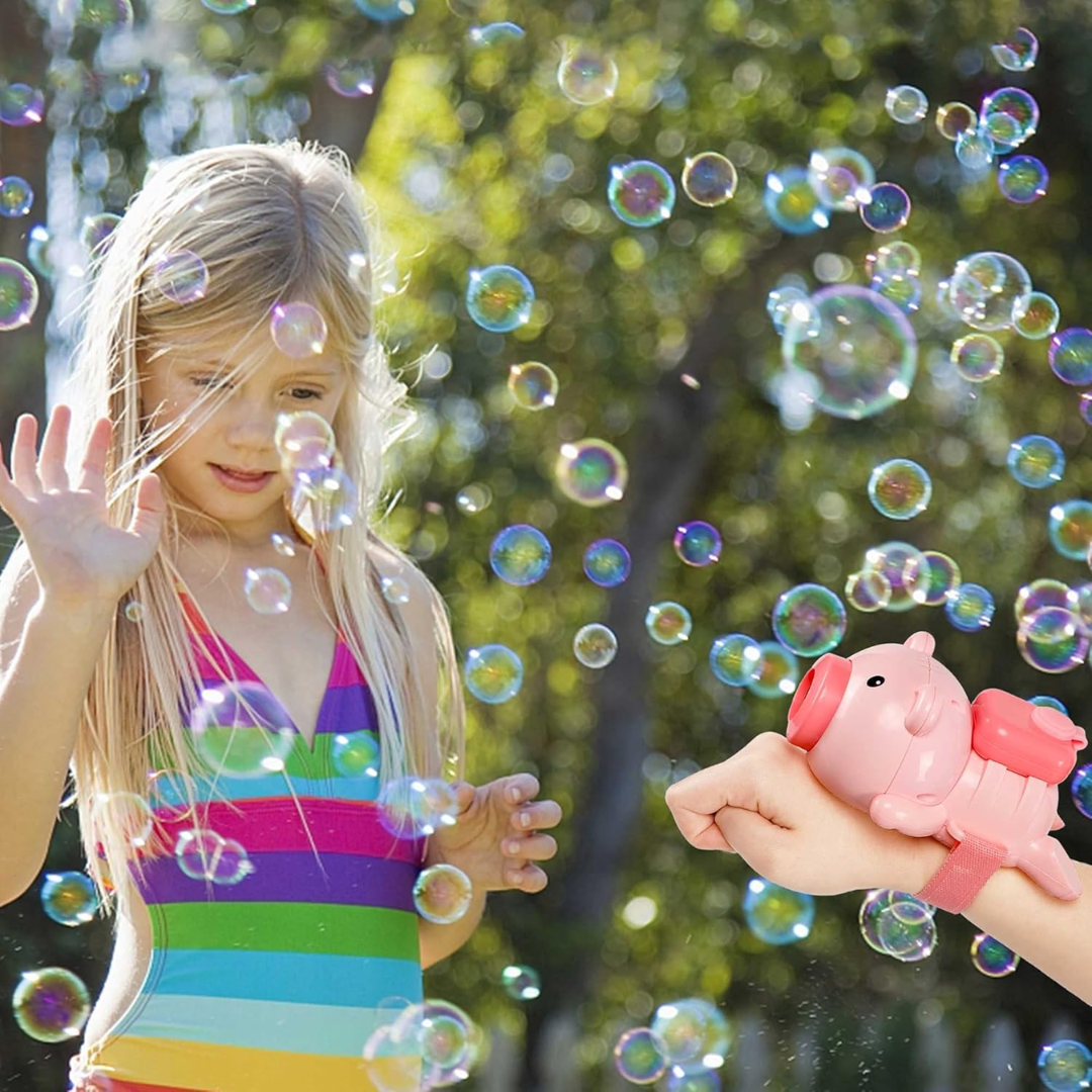 [Random color] Bubble Wrist Blower for Kids | Automatic Light & Music | 600+ Bubbles/Min