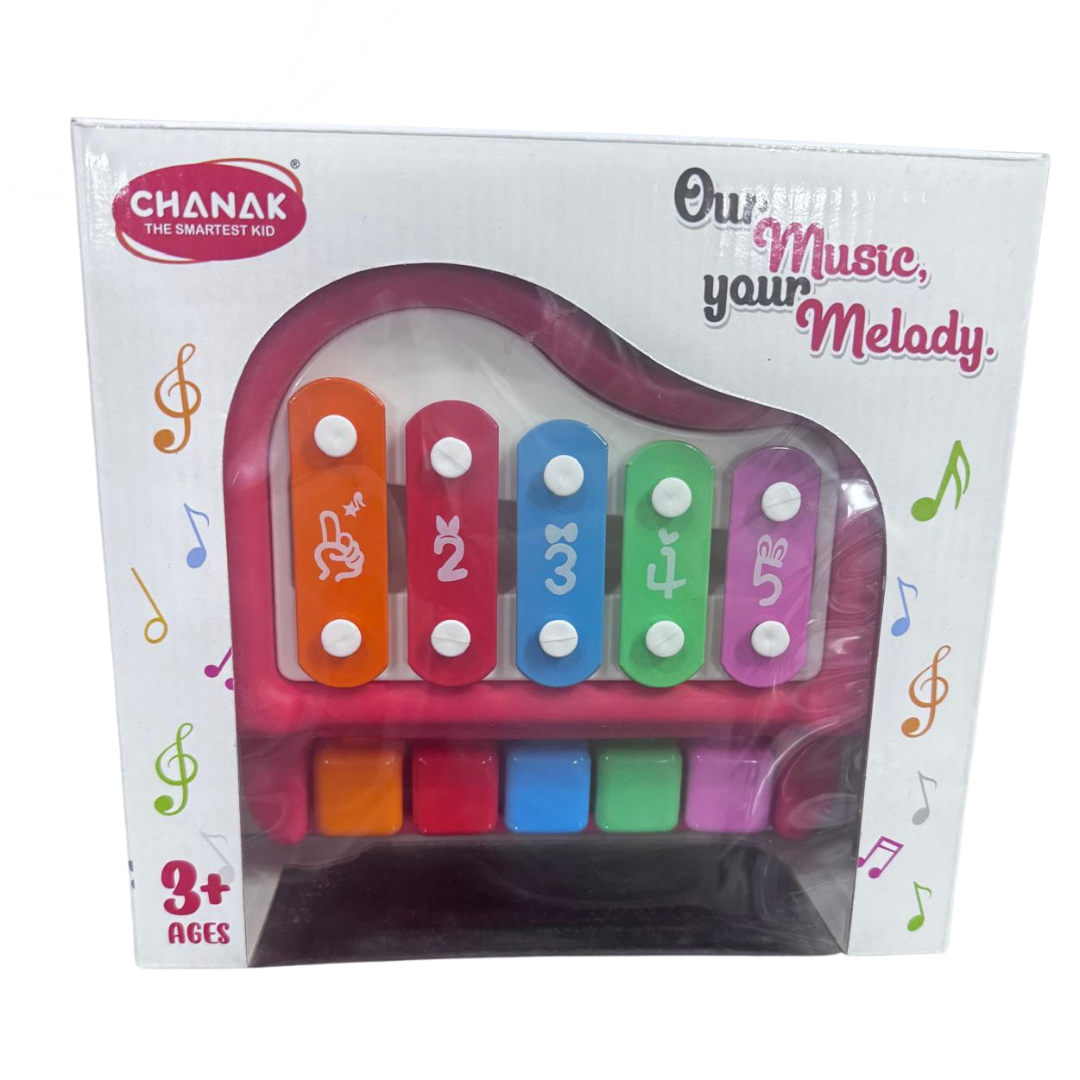 [Random color] Small Xylophone 5+5 keys for Kids - Play & Learn Music Fun Instrument