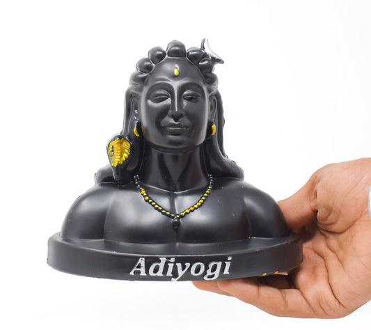 Aadi Yogi Statue (Black) – 15 x 16 x 10.5 cm