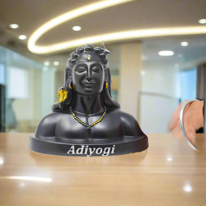 Aadi Yogi Statue (Black) – 15 x 16 x 10.5 cm