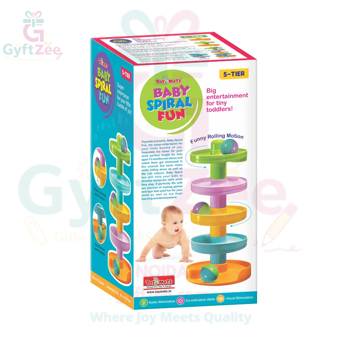 ToyMate Baby Spiral Fun – 5-Tier Rolling Ball Activity for Infants & Toddlers