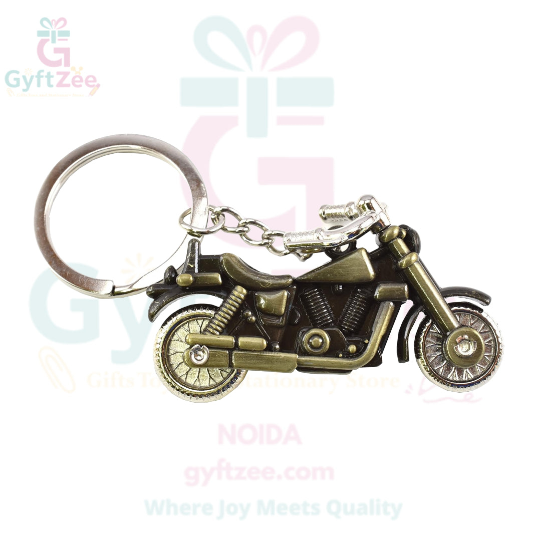 Copper Royal Bullet Bike Keychain | Premium Metal Keyring for Riders