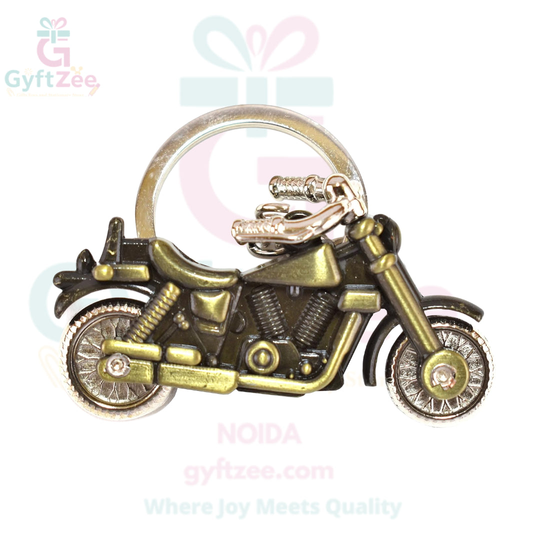 Copper Royal Bullet Bike Keychain | Premium Metal Keyring for Riders