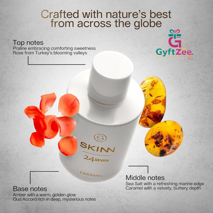 Women's Day Gift Combo – SKINN 24x7 Caramel Perfume & Bronze Ganesha Statue | Free Gift