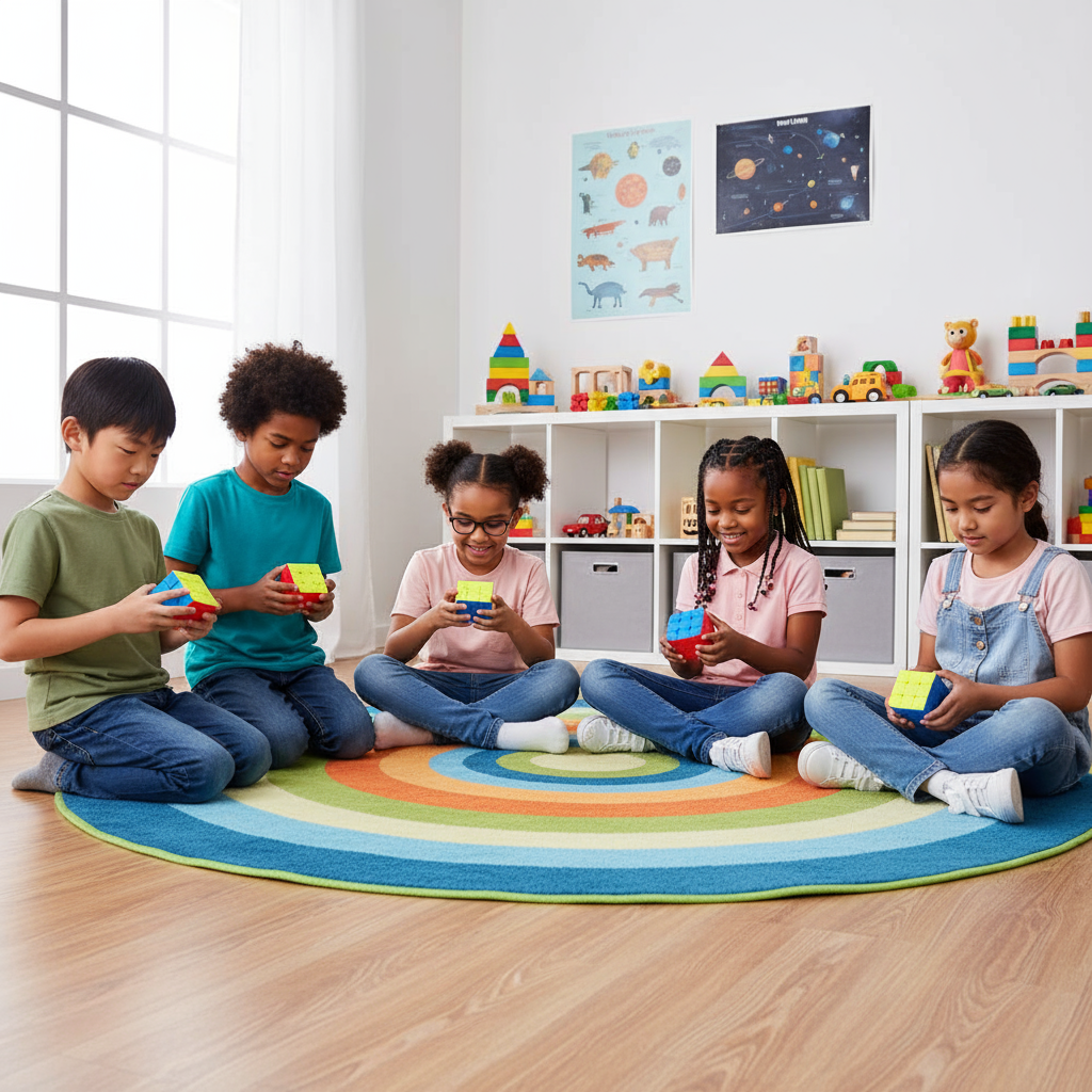 [1 pcs] Cube 3*3 Spinner – Rubik's Cube with Curved Design for Kids