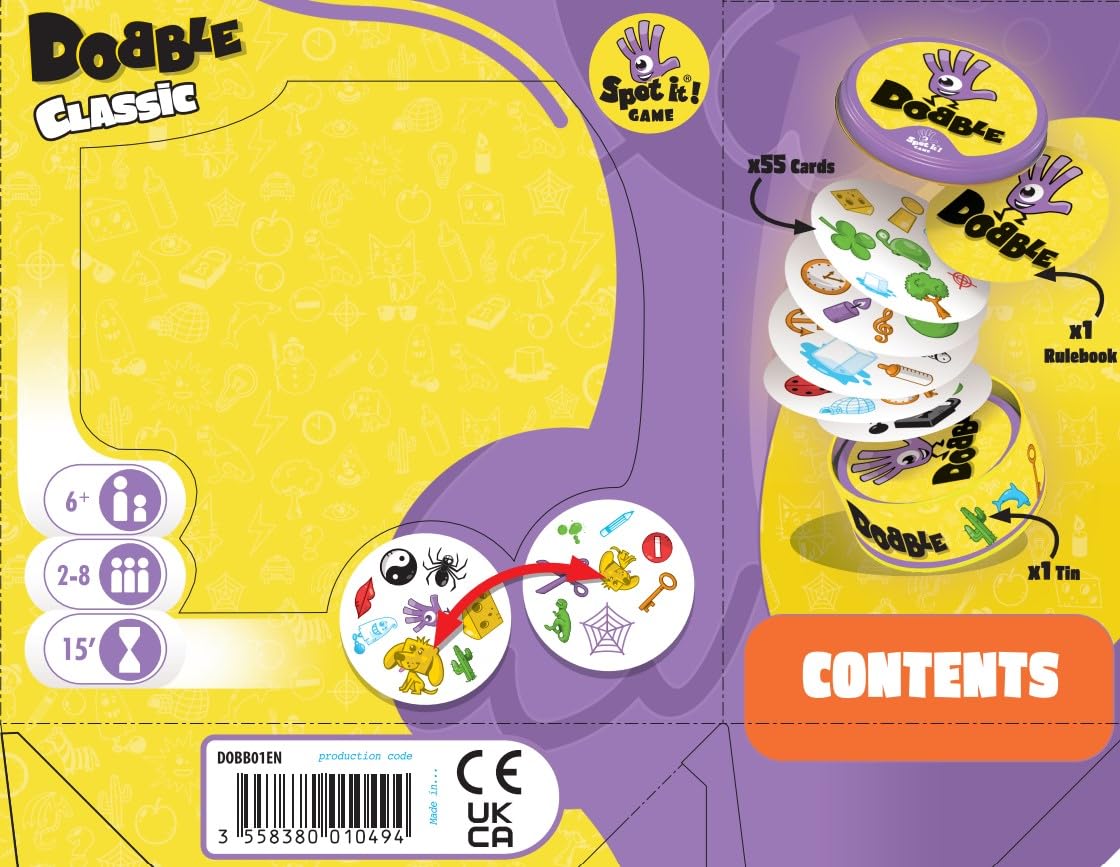 Dobble [Spot It] – Classic Card Game for Kids (Ages 5+) | 2-8 Players | Return Gift & Fun Party Game