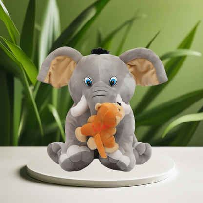 Elephant with Monkey 30cm | Buy Online Best Quality Soft Toys India | Noida (Toy Tales)