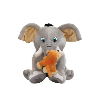 Elephant with Monkey 30cm | Buy Online Best Quality Soft Toys India | Noida (Toy Tales)