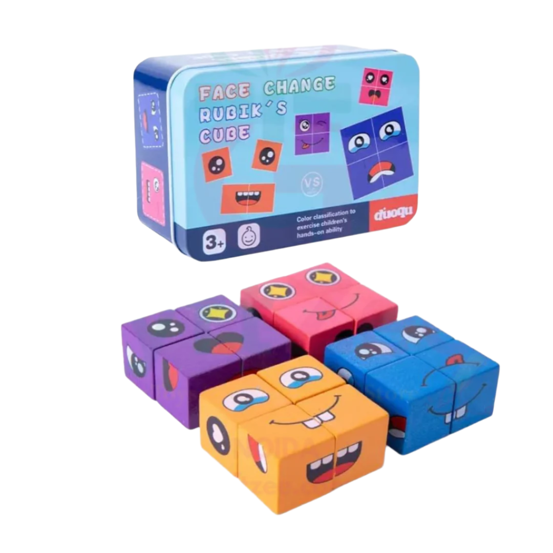 Emoji Face Changing Puzzle Game | 16 Face Blocks & 72 Cards | Educational