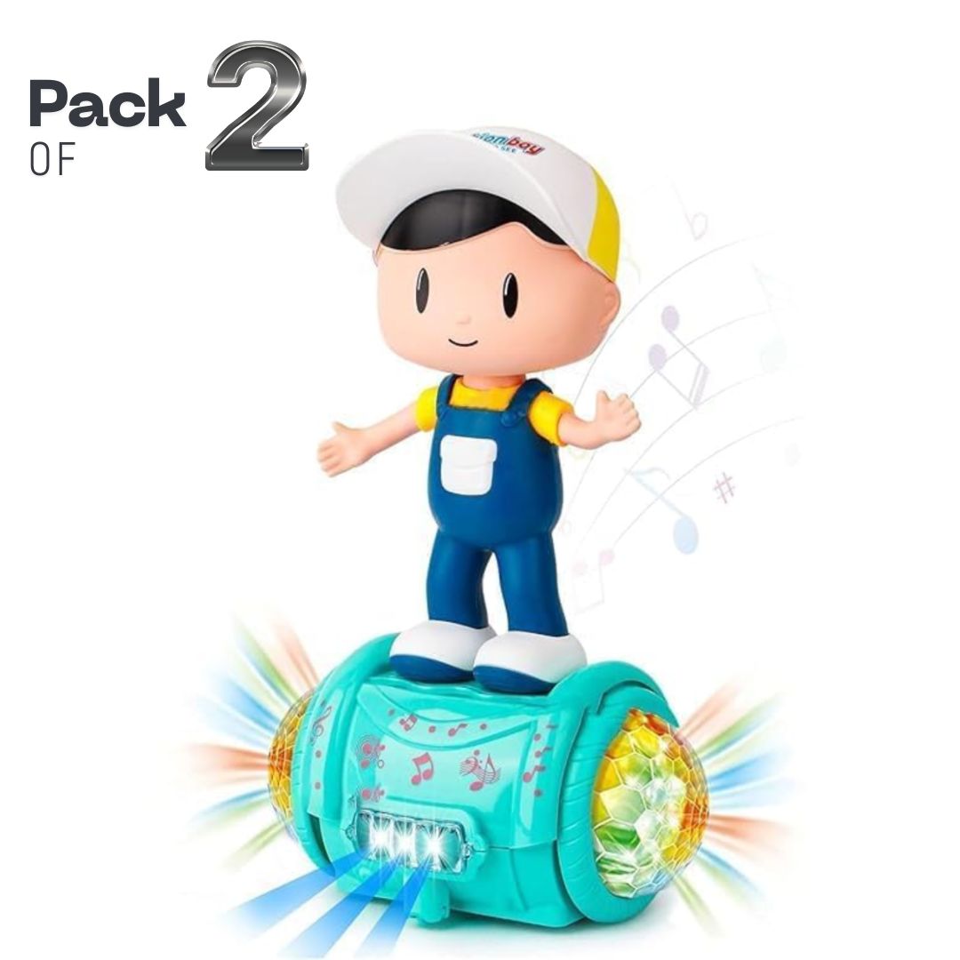 [Pack of 2 - Twins, Random Colors] Fashion Boy Musical Toy | Rotating Dancing | Lights & Sound