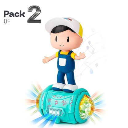 [Pack of 2 - Twins, Random Colors] Fashion Boy Musical Toy | Rotating Dancing | Lights & Sound