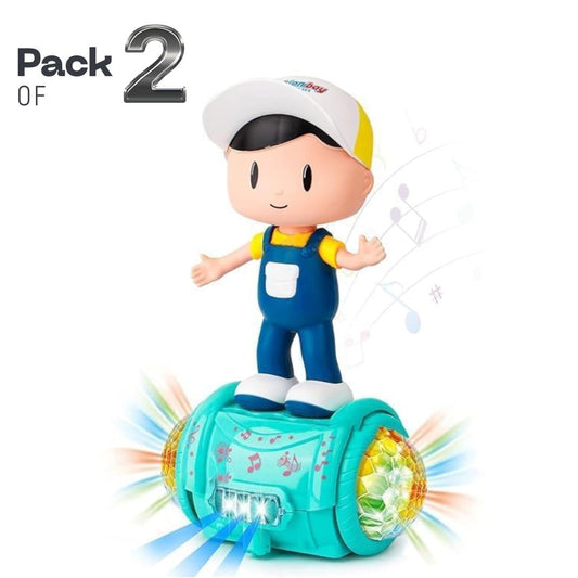 [Pack of 2 - Twins, Random Colors] Fashion Boy Musical Toy | Rotating Dancing | Lights & Sound