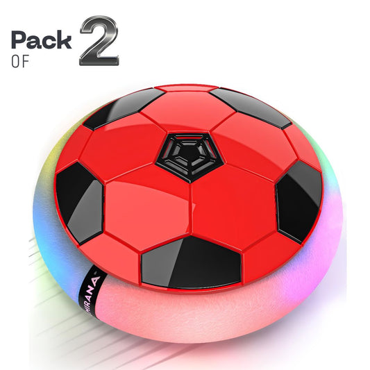 [Pack of 2 - Twins, Random Colors] USB Rechargeable Hover Football | Indoor Floating Soccer
