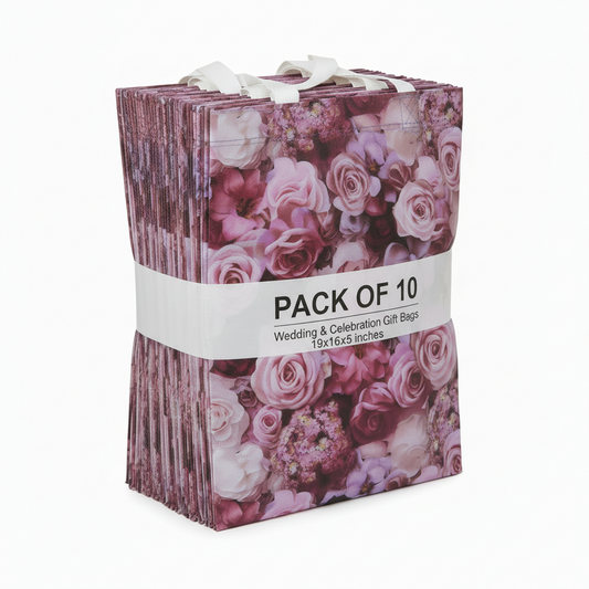 Rose Theme Gift Bag - Pack of 10