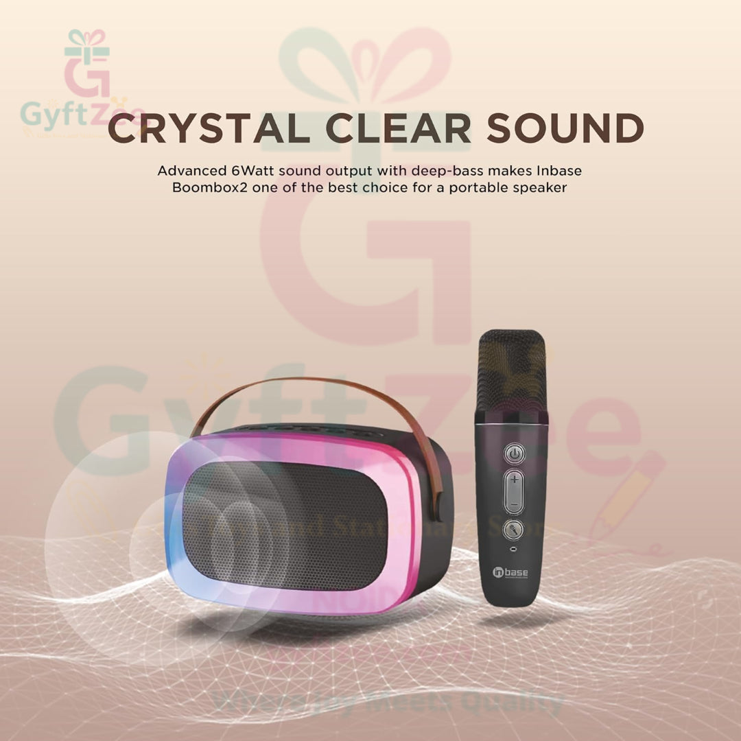 (Random Color) Portable Wireless Bluetooth Karaoke System | 2 Mics & LED Lights