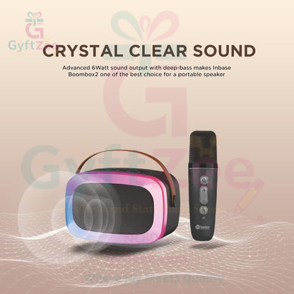(Random Color) Portable Wireless Bluetooth Karaoke System | 2 Mics & LED Lights