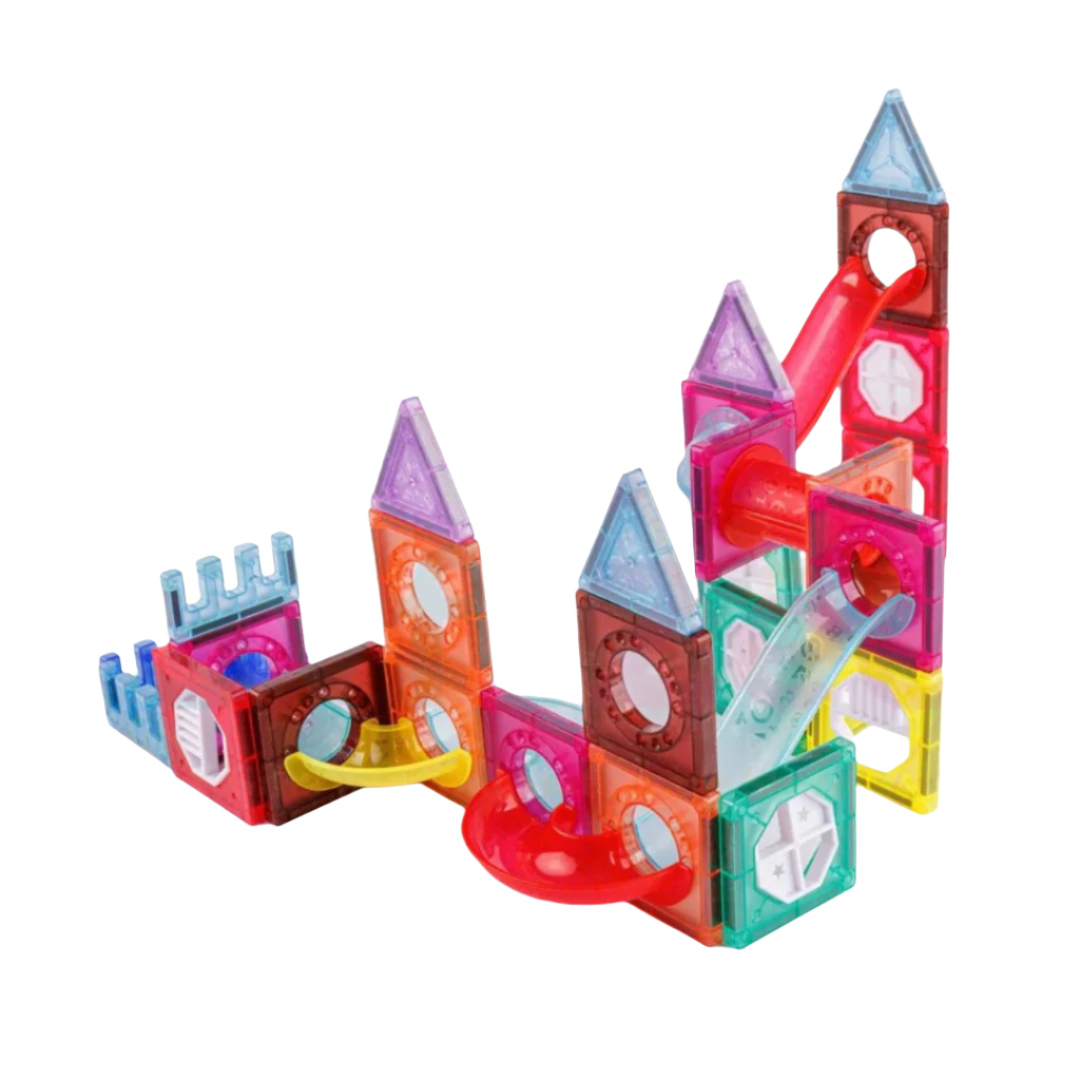 (46 Piece) Light Magnetic Tiles – 3D Educational Building Blocks for Kids