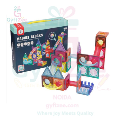 (46 Piece) Light Magnetic Tiles – 3D Educational Building Blocks for Kids
