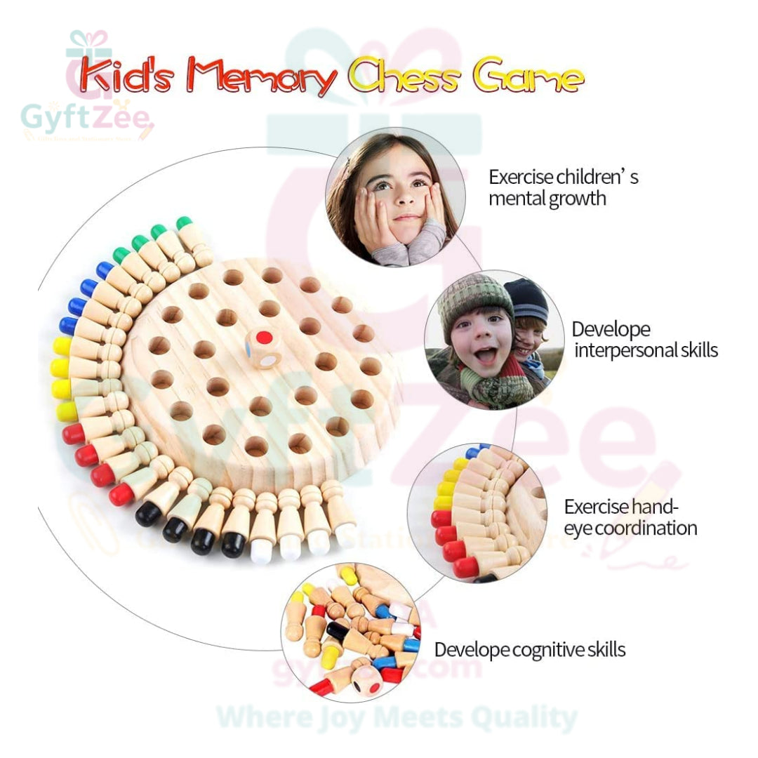 Wooden Memory Match Stick & Chess Game | Brain-Boosting Logic Puzzle for Kids