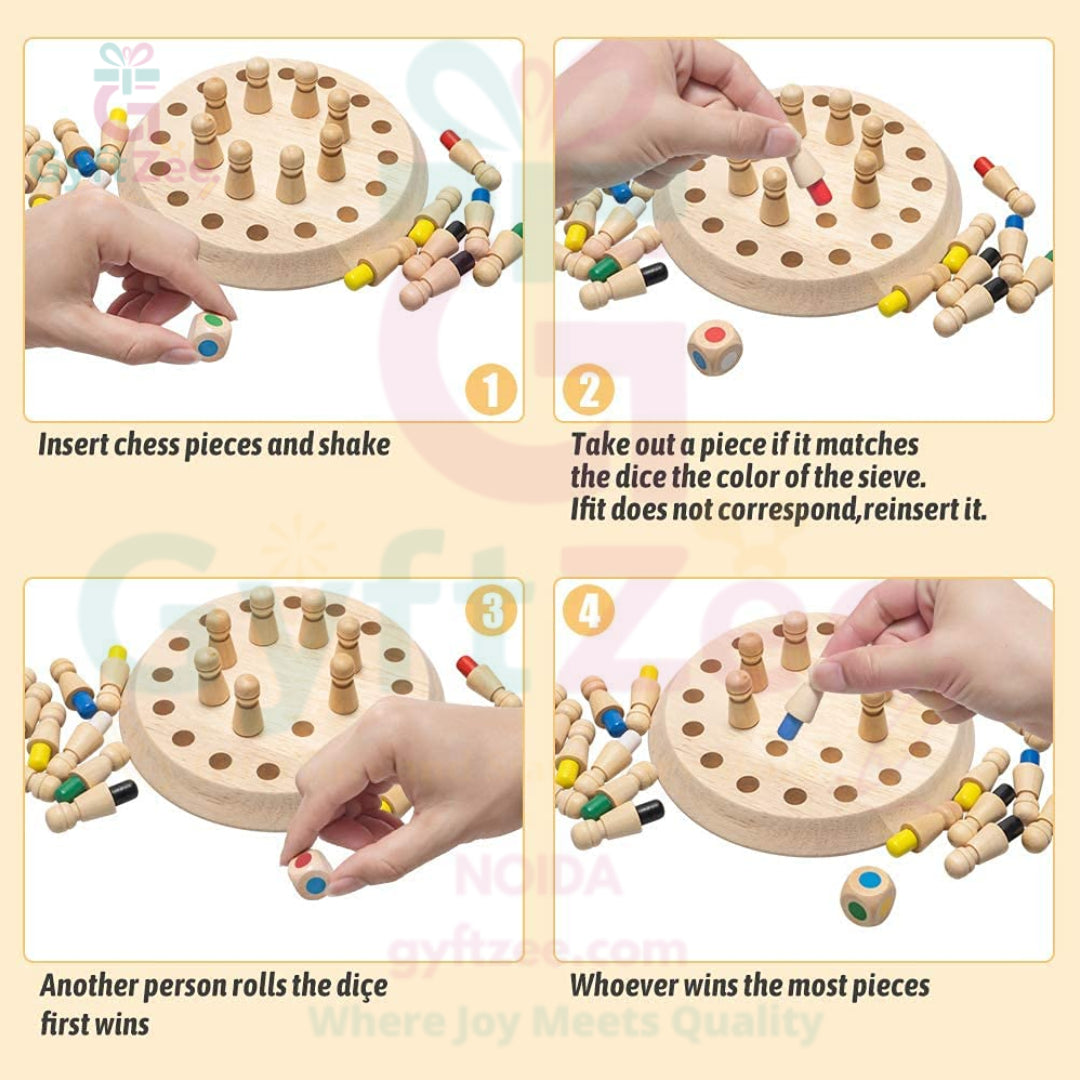 Wooden Memory Match Stick & Chess Game | Brain-Boosting Logic Puzzle for Kids