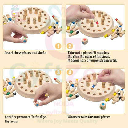 Wooden Memory Match Stick & Chess Game | Brain-Boosting Logic Puzzle for Kids