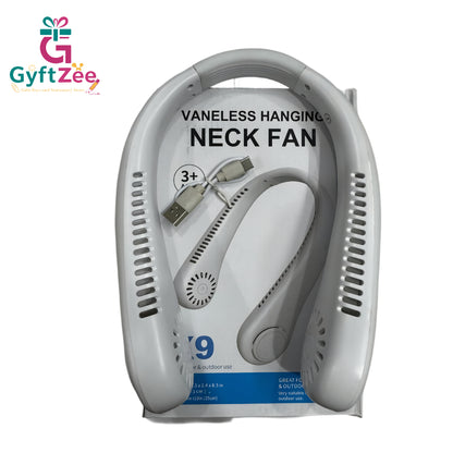 [Ramdom Design look and mostly Black in color] Portable Bladeless Neck Fan | 3-Speed Adjustable Cooling | Travel, Desk & Bedroom
