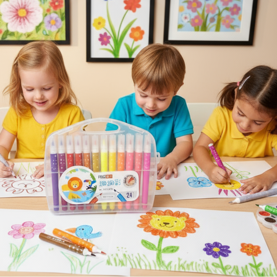 PEN COLOR 12 SHADE – Vibrant Non-Toxic Coloring Pens for Kids