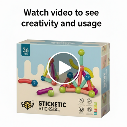 Premium Magnetic Games – 36 PCS Building Sticks & Balls Learning Toys