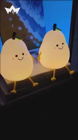 [Random Color] Silicone Pear Night Lamp | Touch-Control LED Light for Kids & Baby Gift