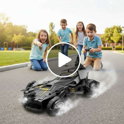 RC Batman Car | Spray Flashing Lights | Rechargeable [Kids 3+ years]