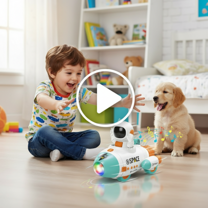 [Random color] Space Rocket Car | Lights, Music & 360° [0-7 years]