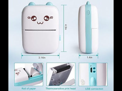 Mini Black & White Printer for Kids - Fun Learning & Creative Printing via App