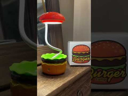 Kids Burger Lamp with Pencil Sharpener | Rechargeable LED Light for Study & Decor
