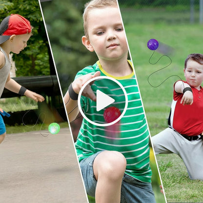 [1 pcs Random Color] Light-Up Wrist Balls | Glow-in-the-Dark Toy with Elastic String