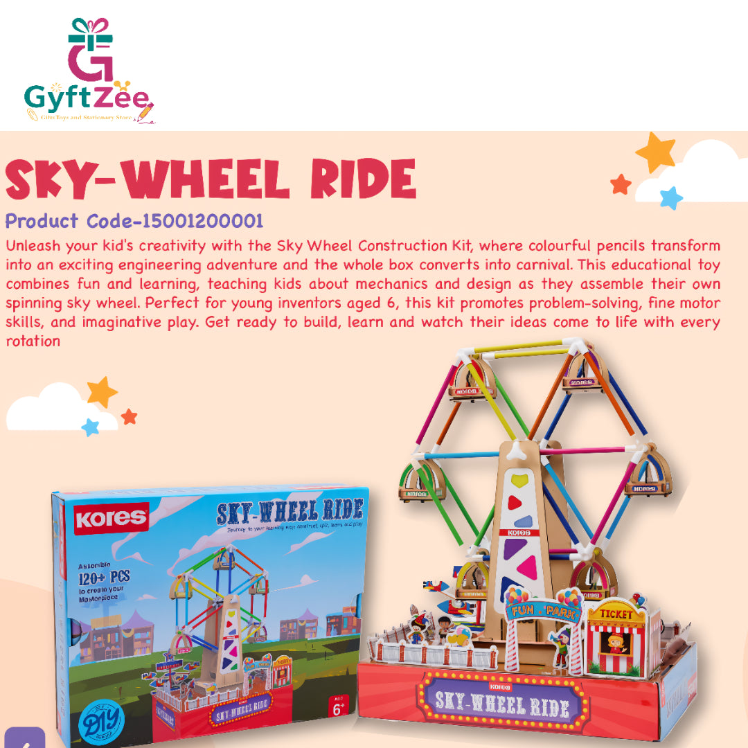 Sky-Wheel Ride | DIY Construction Kit for Kids 6+ | Fun Engineering & Learning Toy