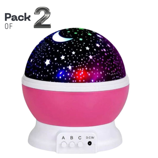 [Pack of 2 - Twins, Random Colors] Star Master Galaxy Night Projector Lamp - 360 Rotating Colorful Lights