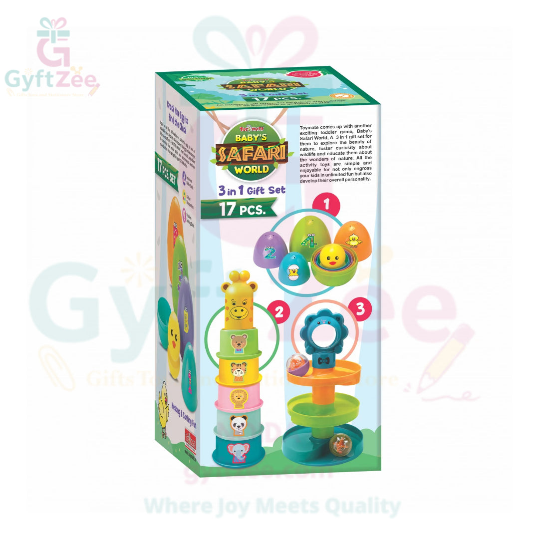 Toymate Baby’s Safari World – 3-in-1 Educational Gift Set for Toddlers