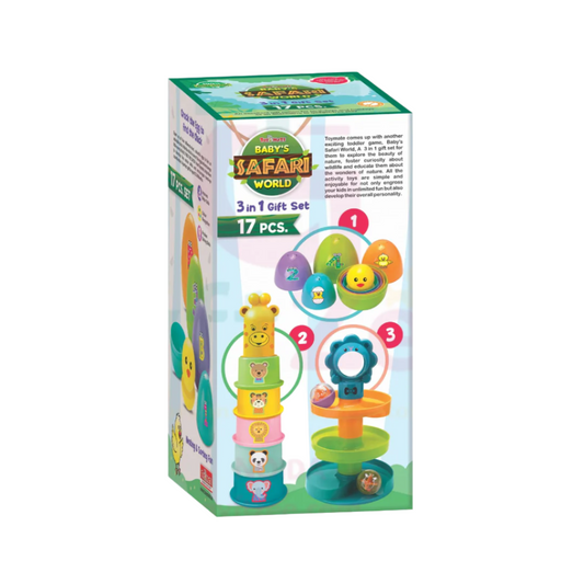 Toymate Baby’s Safari World – 3-in-1 Educational Gift Set for Toddlers